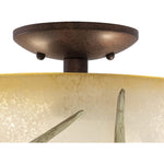 2 light rust antler ceiling light fixture classical semi flush ceiling lamp kit