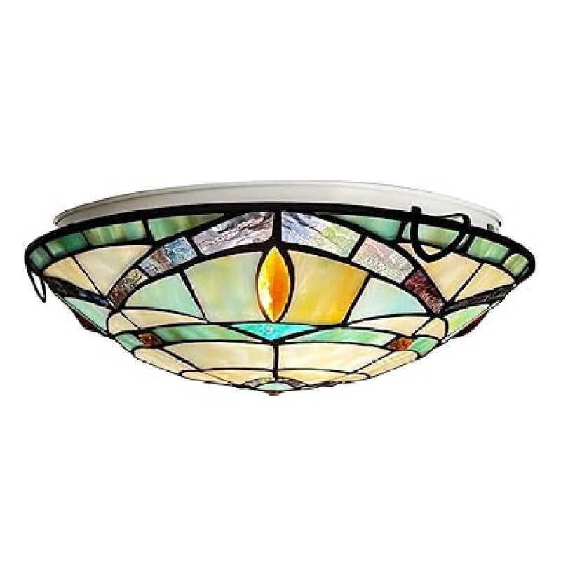 2-lights ceiling lights blue hall light glass flush mount light