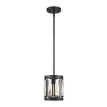2-pack Crystal lights metal island lights matte black pendant lighting