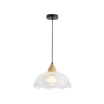 10.55 Inch kitchen lighting wood metal glass chandelier clear black pendant light