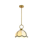 1-Light ceiling lamp fabric metal boho chandelier gold pendant light