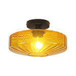 1 light bulbs light glass kitchen light Amber shade  light
