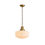 1-light mid century metal glass vintage chandelier white pendant light fixture