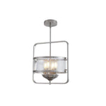 4-light bulbs light metal glass ceiling light silver lighting fixture