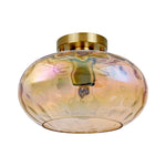 1 light lampshade glass shade brass metal light fixture Amber glass Lampshade light