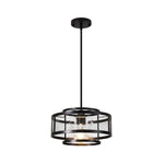 13” Light fixture matte black light kitchen glass, metal pendant light