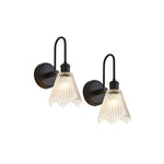 2 pack led light bulbs glass metal light fixtures black clear glass lampshade light
