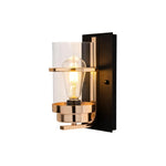 1 light modern wall sconce metal glass sconce wall lighting black gold wall light