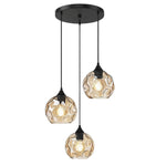 3-Light pendant light black and gold hanging lights glass, metal dining lights