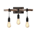 3 Lights vanity lights wood bathroom lights wood, metal wall lights