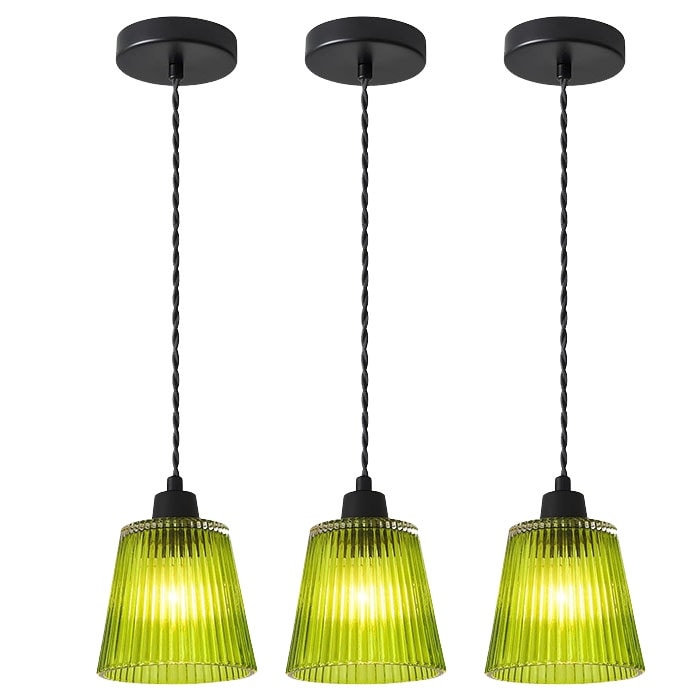 3-Pack pendant lights green kitchen lights glass, metal island lights