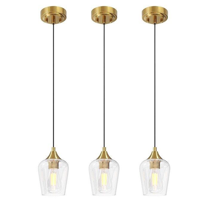 3 Packs pendant light  gold light fixtures glass, metal bedroom light