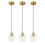 3 Packs pendant light  gold light fixtures glass, metal bedroom light