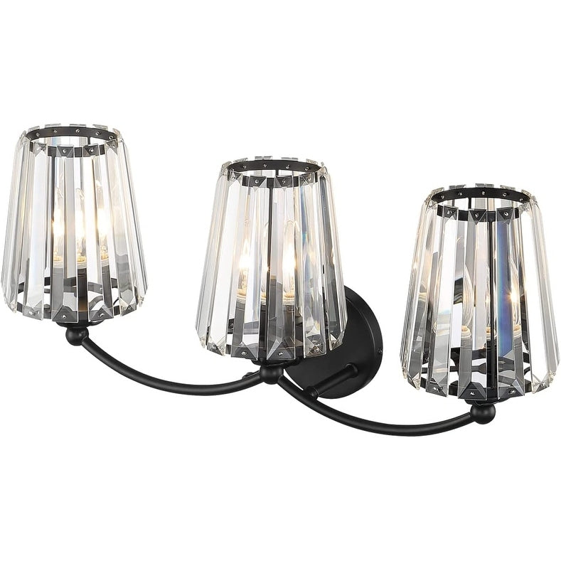 3 crystal vanity light fixture black bathroom wall light crystal wall lights lamp
