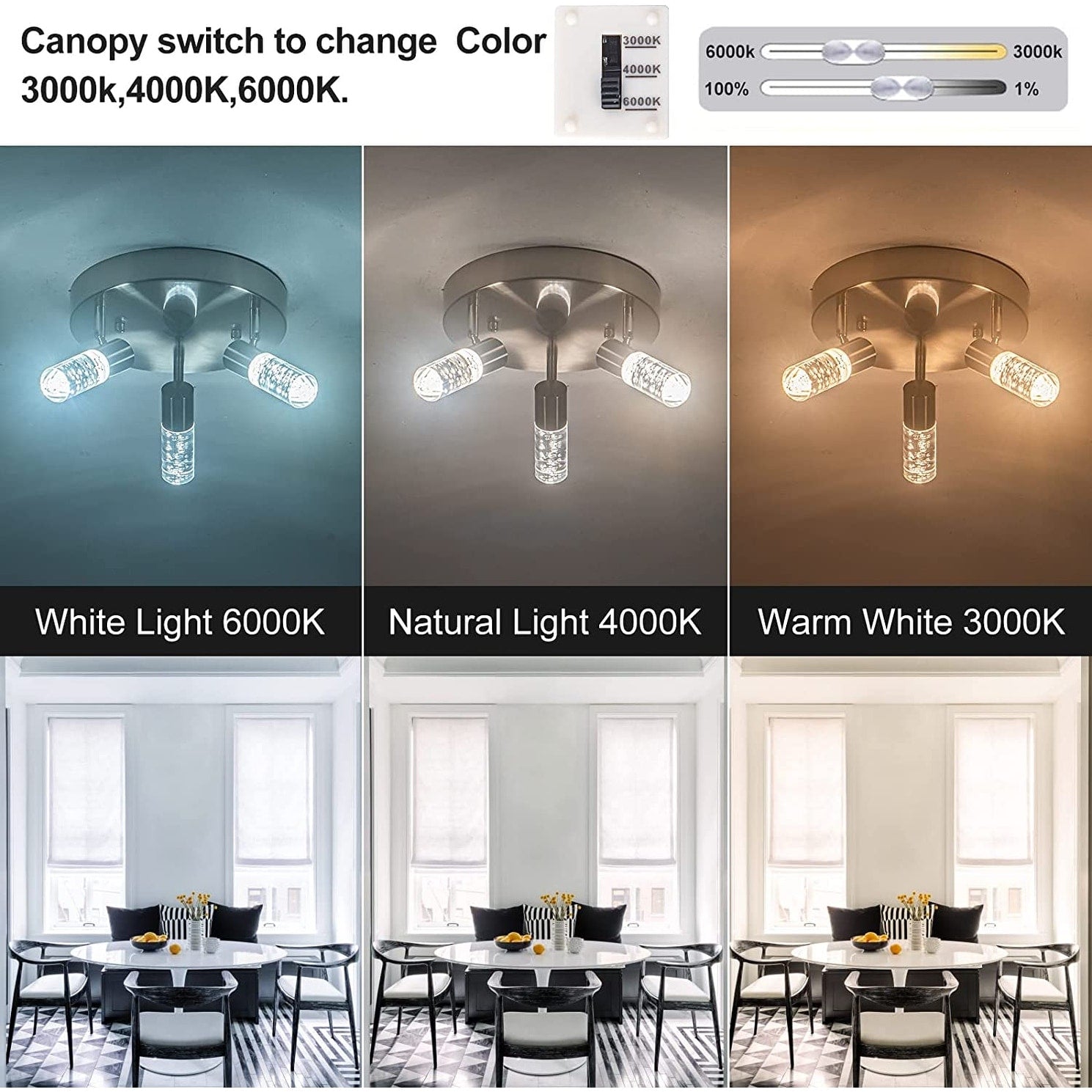 3 light modern flush mount ceiling spot light fixture LED rotating track lighting kits
