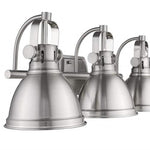 3 light vanity nickel wall light fixture with metal shade