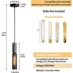 3 pack concrete linear pendant light modern industrial hanging cement pendant lighting