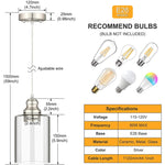 3 pack industrial pendant light fixture with glass shade