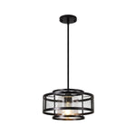 1 pack dining room light metal glass pendant lights matte black hanging fixture