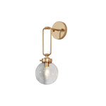 1-Light wall sconce metal glass bulb light gold wall lighting
