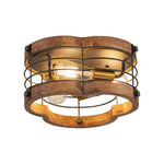 3 lights on a ceiling metal wood kitchen light brown flush mount light