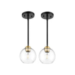 2-pack globe hanging lights metal glass kitchen island gold black pendant fixtures