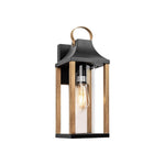 17” indoor light metal lamp exterior rustic wood wall lighting