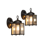 2 Pack exterior lamps black wall lighting glass, iron light fixture
