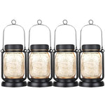 4 Pack solar lights warm white fair light glass lanterns lights
