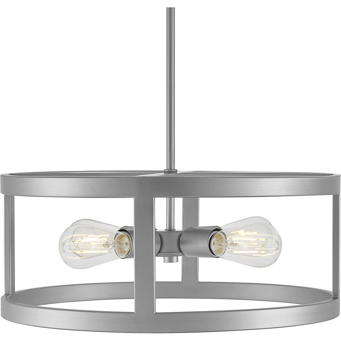 4 light drum chandelier industrial silver hanging light semi flush mount ceiling light fixture