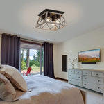 4 light farmhouse ceiling light fixture semi flush mount ceiling lamp rust square island lighting