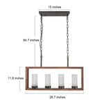 4 light rectangular kitchen island chandelier