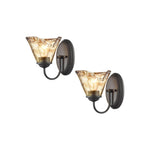 2 Pack light bulb light glass vanity light fixtures bronze wall sconces