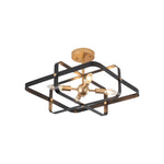 4-Light ceiling light fixture iron ceiling lamp black gold semi flush mount light