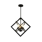 4 Light bulbs light matte black hanging light  metal pendant light