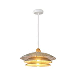 18" Light bulbs metal wood felt dining room chandelier white gray pendant light
