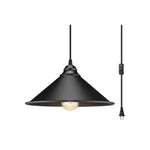 Plug in pendant lighting metal hanging fixture black Industrial lamp