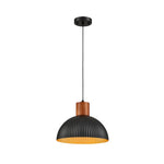 12 inch dining room metal wood overhead lighting black gold lnner dome hanging lamp