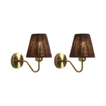 2 Pack bulb lighting conical-brown lighting fixtures metal, rattan wall sconce