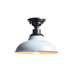 12-Inch semi flush mount metal ceiling light fixture white lamp fixtures