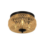 3 light light fixture woven rattan shade light brown foyer light