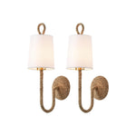 2  Pack wall sconce white wall light fixture fabric, metal, wicker sconce lights