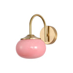 Modern led light glass metal light fixture pink wall lights