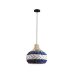 3 Light kitchen ighting blue white pendant lights  faux rattan pendant light