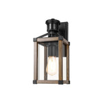 1-light porch light aluminum exterior lamps wood black wall lights