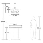 6 light island glass round chandelier with rubbed nickel finish