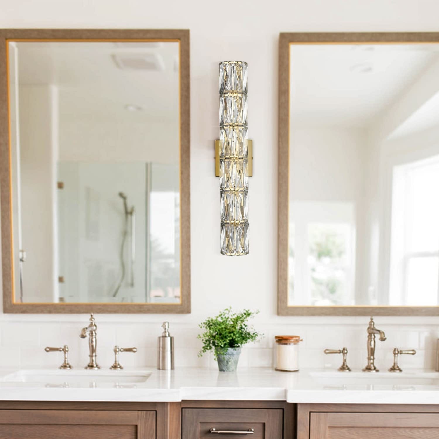 6 light modern wall light crystal mounted wall sconce with gold finish