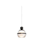 1-Light globe hanging light metal acrylic small chandelier black pendant lighting