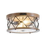 2 light flush mount light aluminum entryway light wood fixture lights