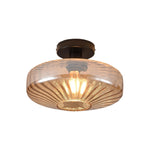 11.8 inch ceiling light glass metal light fixture black amber ceiling lamp